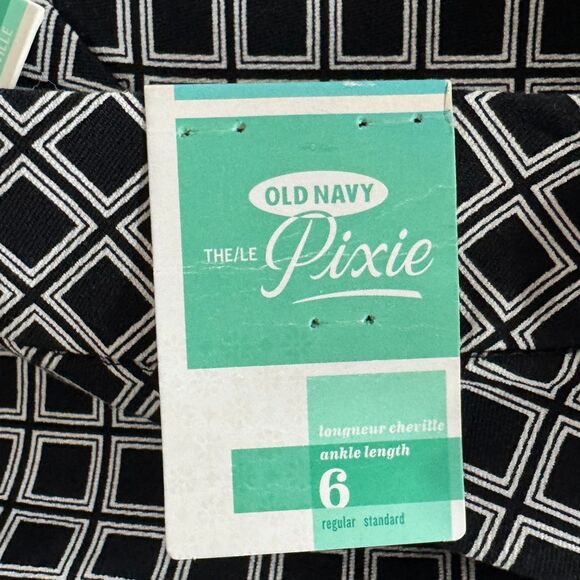 New Old Navy The Pixie Mid-Rise Geometric Ankle Pants Women's Size 6 - Picture 4 of 11